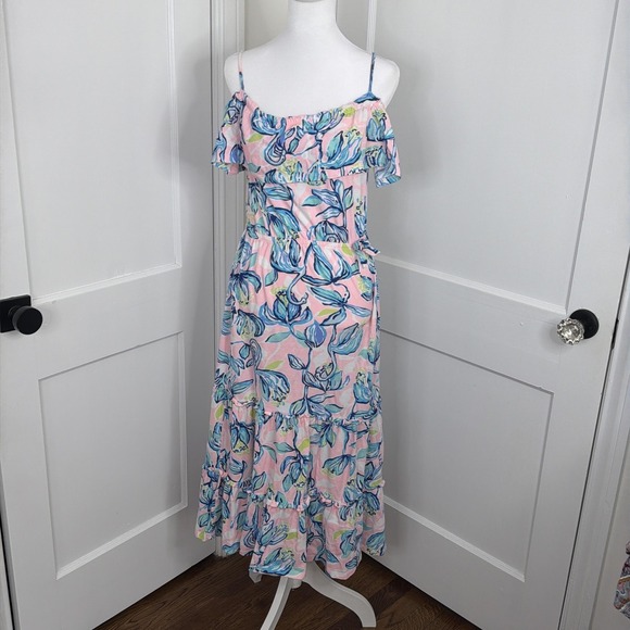 Lilly Pulitzer Other - Lilly Pulitzer Maxi Dress Size XL 12-14 Cotton Seraphina Sweet Pea Chasing Sun